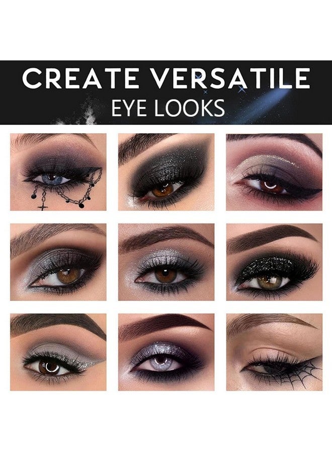 WALULAN WALULAN 9 Color Eye Shadow Palette, Heavy Metal Dark Style Eye Shadow Plate, Smoke Makeup Punk, Black White Gray Is Suitable for Eyeshadows, Lip, Body paint  - Image 5