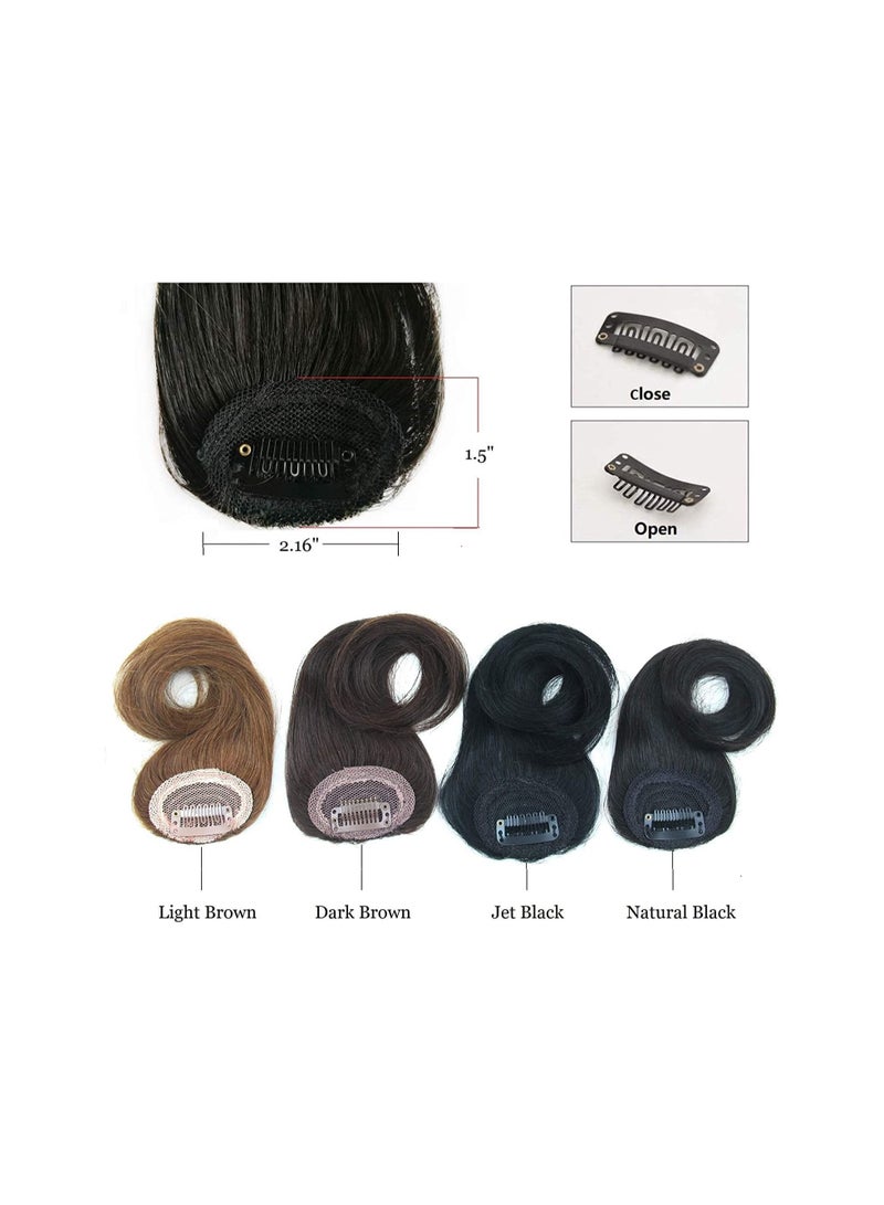 إستيل 2 قطعة موجة الجانب الانفجار مشبك شعر بشري حقيقي في الانفجارات موجة هامش وصلات شعر أسود طبيعي - Image 3