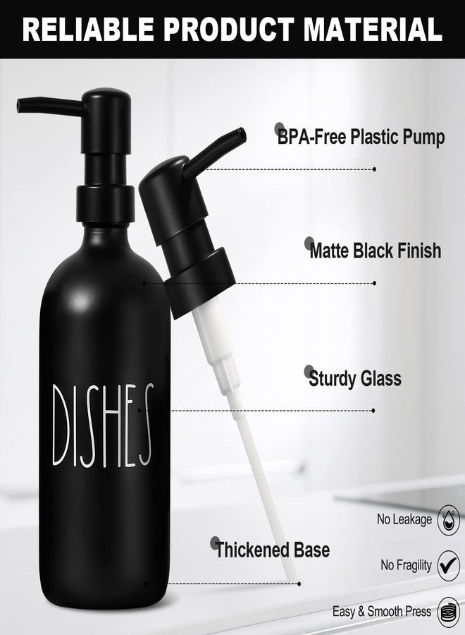 TOLDATLI Kitchen Soap Dispenser Set, 16.9 fl oz Hand and Dish Soap Dispensers with Tray, Black Kitchen Soap Dispenser Set with Sponge Holder, Instant Dry Tray, Countertop Sink Organizer Accessories - Image 3