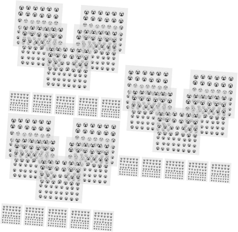MINAOLULUS 3sets 10 Sheets Pearl Stickers for Face Hair and Nail Crafts Self Adhesive Gems for Makeup DIY Embellishments for Weddings and Parties 10sheets*3 - Image 1