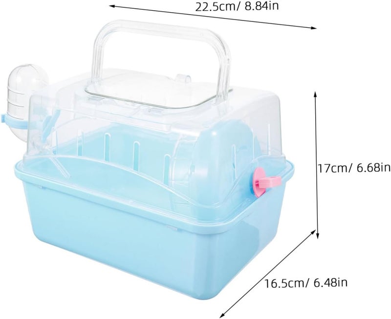 Garneck Portable Hamster Carrier Cage Handle Travel-Friendly Design for Small Pets Multi-Level Hamster Travel Box Wide View and Easy Access - Image 2