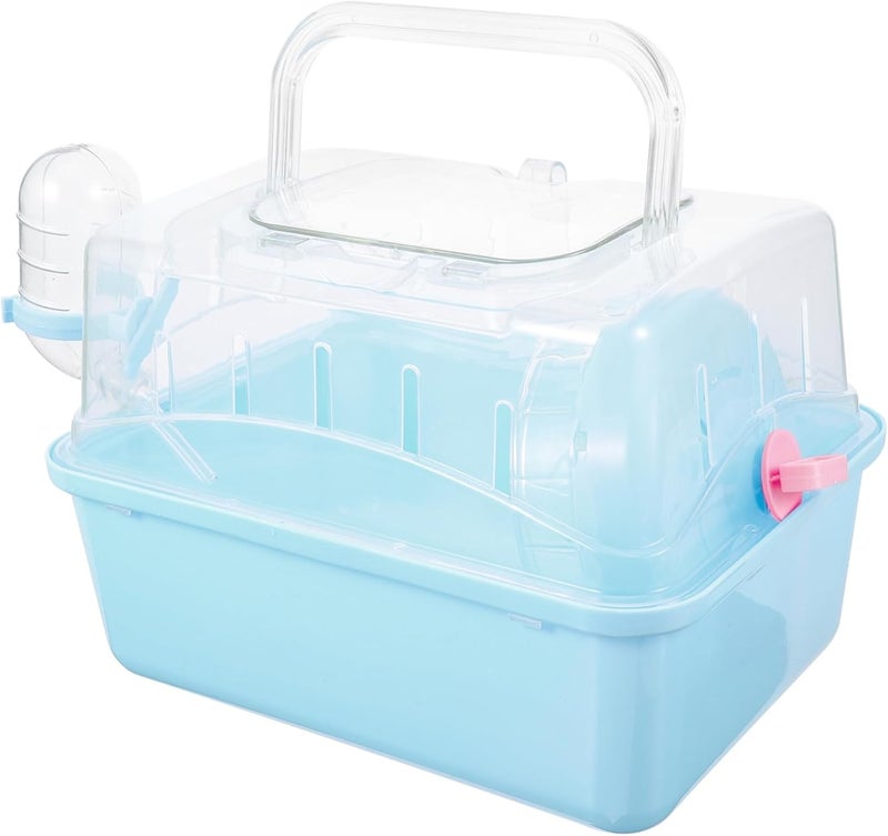 Garneck Portable Hamster Carrier Cage Handle Travel-Friendly Design for Small Pets Multi-Level Hamster Travel Box Wide View and Easy Access - Image 1