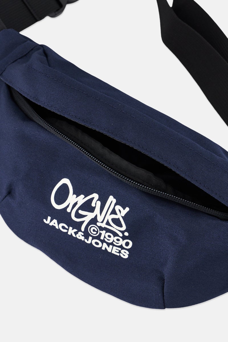 Jack Jones Men Brand Logo Fanny Pack, Navy  - Image 3