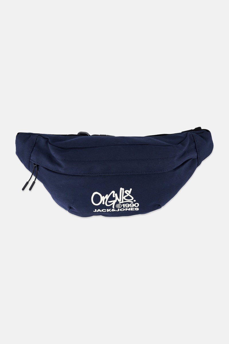 Jack Jones Men Brand Logo Fanny Pack, Navy  - Image 1