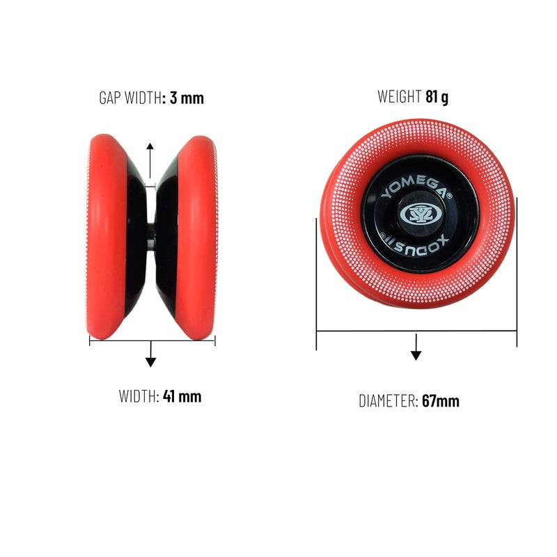 Yomega Xodus II YoYo- includes Roller Bearing Technology  Rubber Rims and Wing Shape Design - Professional Responsive YoYos Intermediate Level Play (Black Red) - Image 4