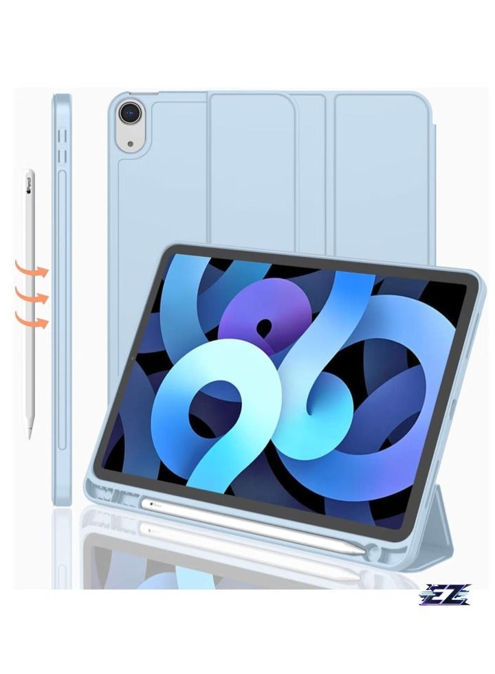 ELTRAZONE iPad Air 11 Inch Case M2 2024 – iPad Air 5th/4th Generation Case 2022/2020 10.9 Inch with Pencil Holder, Trifold Stand, Smart Case – Sky Blue, Durable, Lightweight, and Full Protection - Image 1