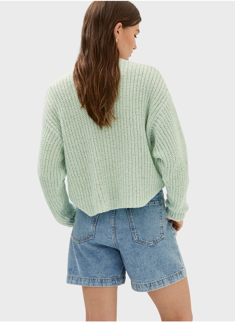 MANGO - Crew Neck Knitted Sweater - Image 1