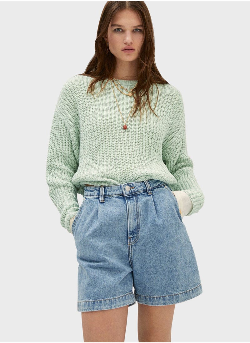 MANGO - Crew Neck Knitted Sweater - Image 1
