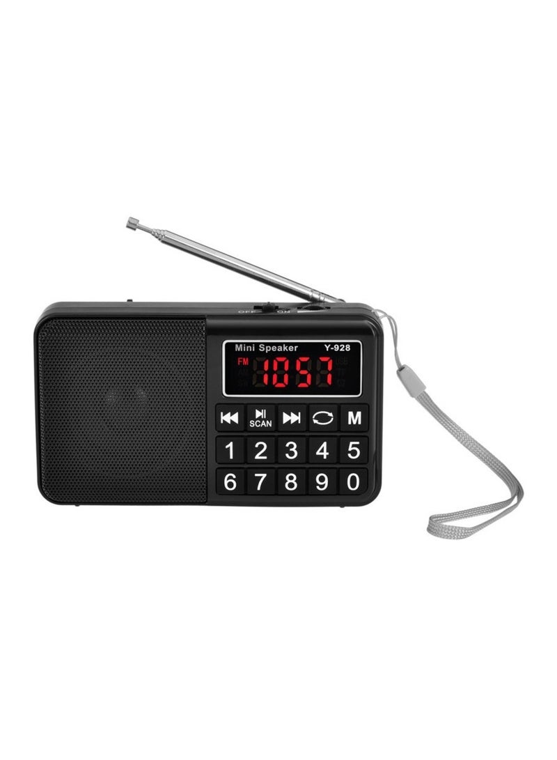 AROAQ Y-928 TF card speaker portable FM mini radio outdoor audio player Black - Image 1