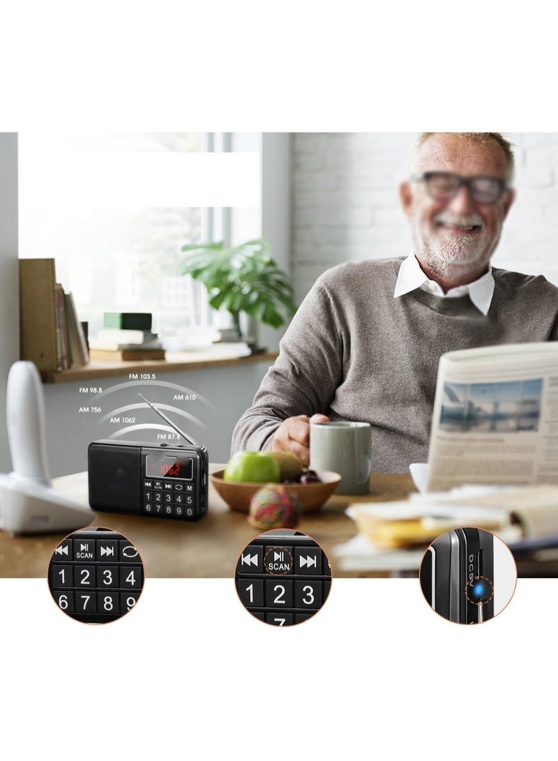 AROAQ Y-928 TF card speaker portable FM mini radio outdoor audio player Black - Image 2