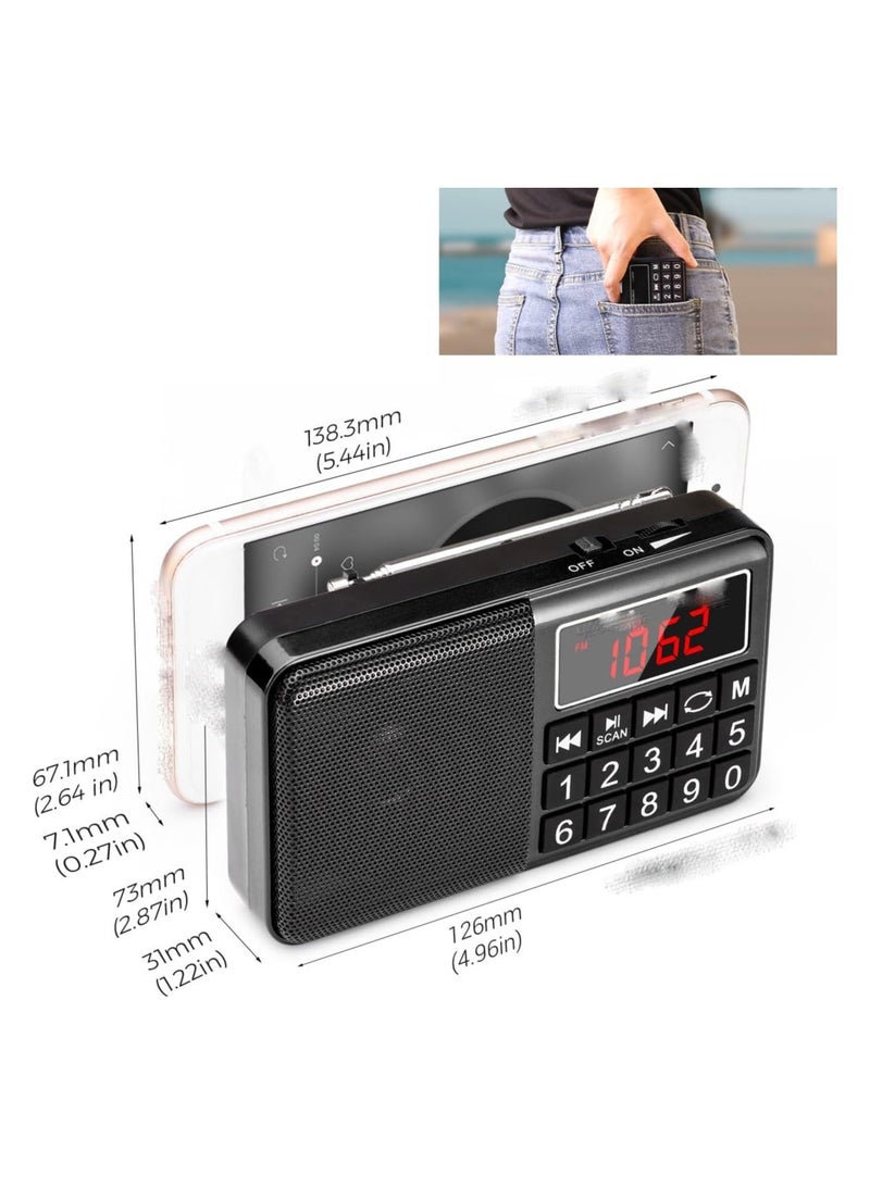AROAQ Y-928 TF card speaker portable FM mini radio outdoor audio player Black - Image 4