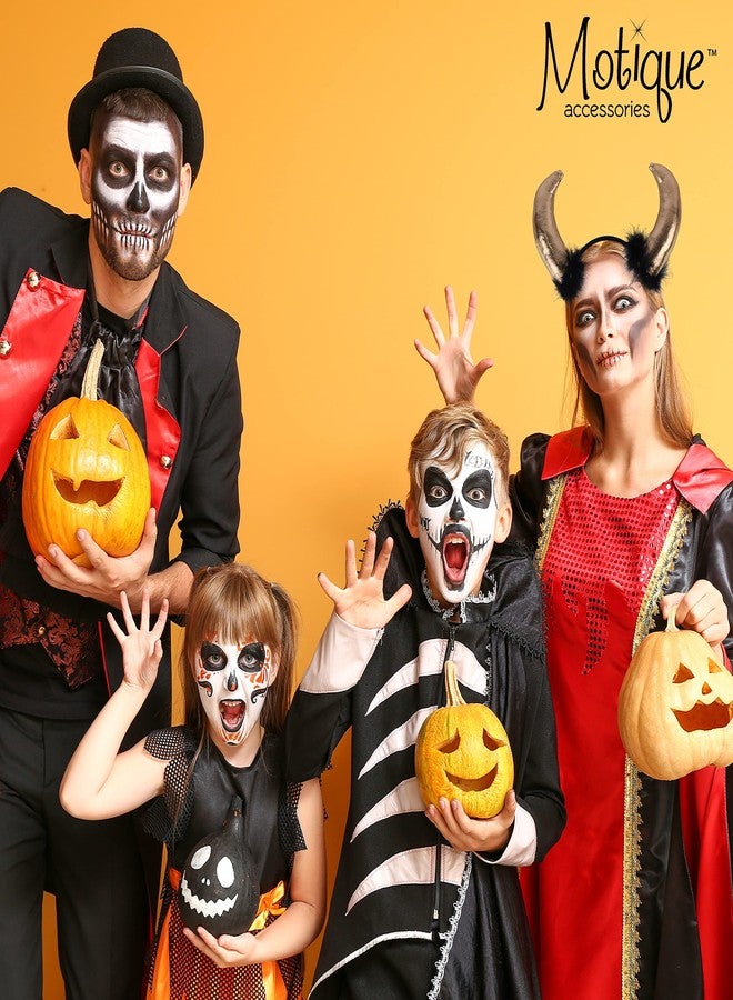 موتيك أكسيسوريز طوق رأس على شكل قرون ذهبية من موتيك أكسسوارات، طوق رأس على شكل قرون شيطان من الفرو الأسود، للرجال والنساء والأطفال - Image 2