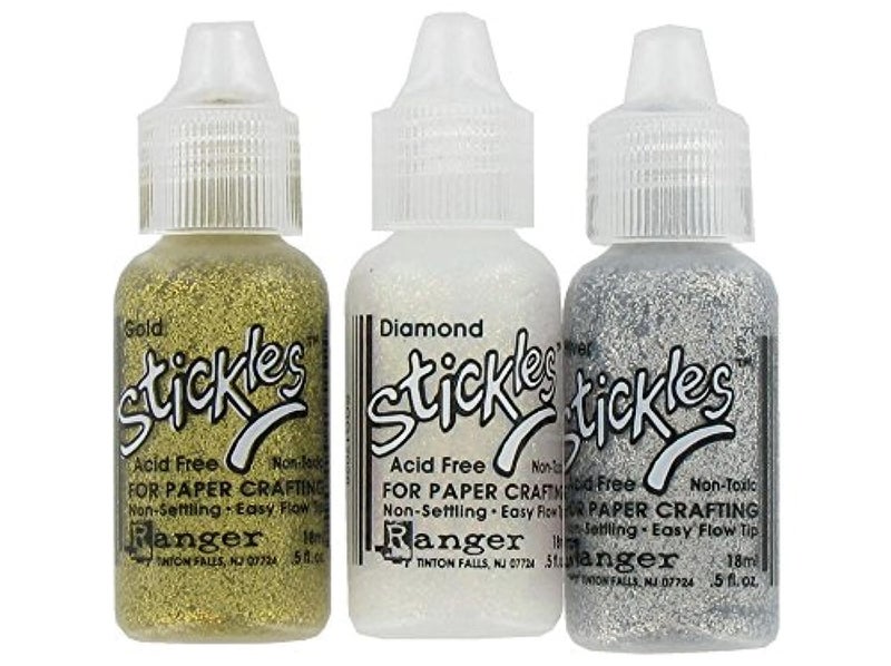 Ranger Stickles Glitter Glue Bundle of 3 Colors | Silver, Diamond, and Gold | Craft Glitter Glues - Image 1