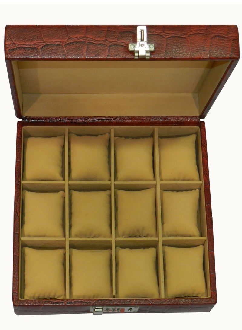 LAVERI LEATHER Laveri Watch Box for Men Women (12 Slots), Premium  Leather Watch Case  Organizer Removable Pillow - Image 5