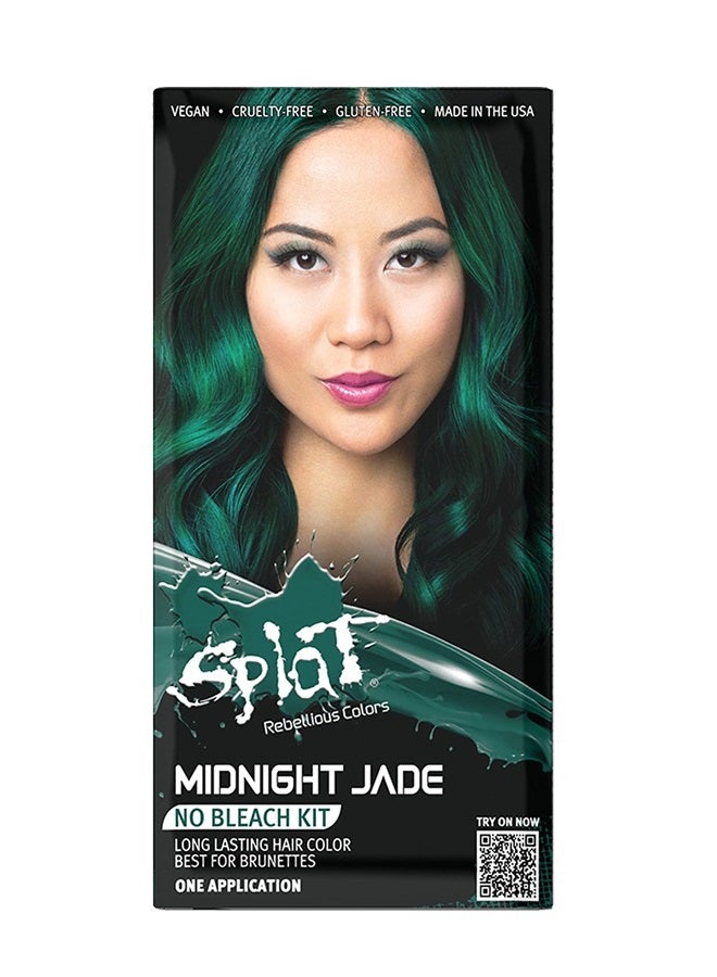 SPLAT Hair Splat Rebellious Colors 30 Wash Hair Color Kit, Midnight Jade, 6 Oz - Image 1