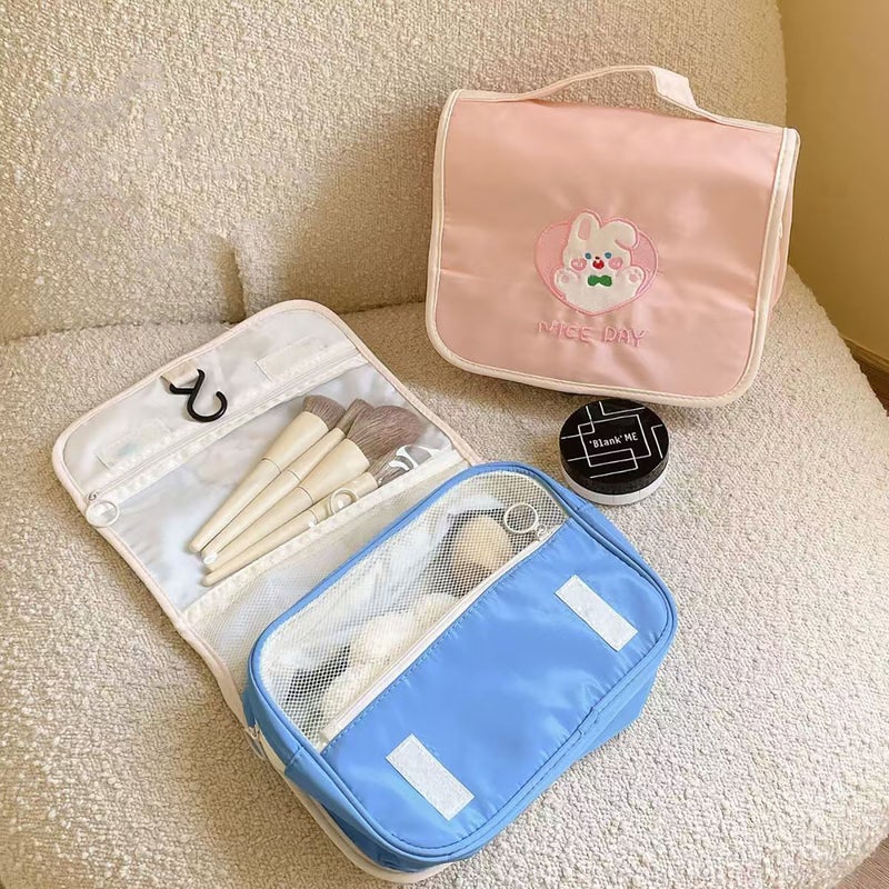 Milk Cafe Puppy Cosmetic Bag High-Value Travel Portable Multi-Functional Cute Embroidery Storage Bag Wash Bag - Image 3