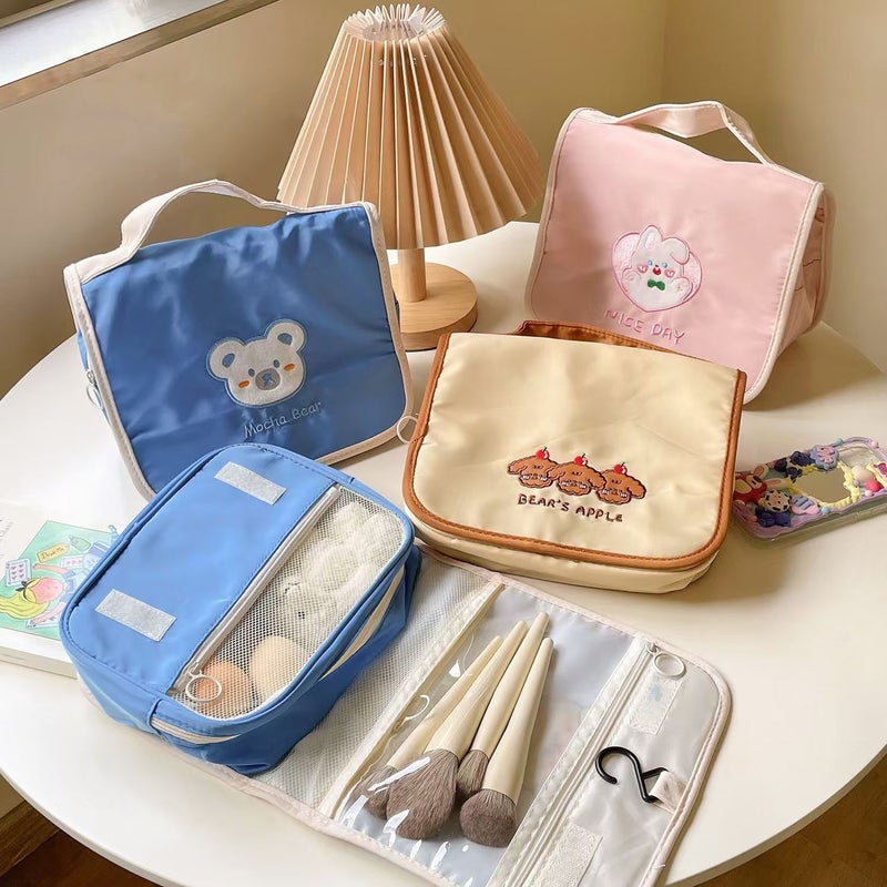 Milk Cafe Puppy Cosmetic Bag High-Value Travel Portable Multi-Functional Cute Embroidery Storage Bag Wash Bag - Image 2
