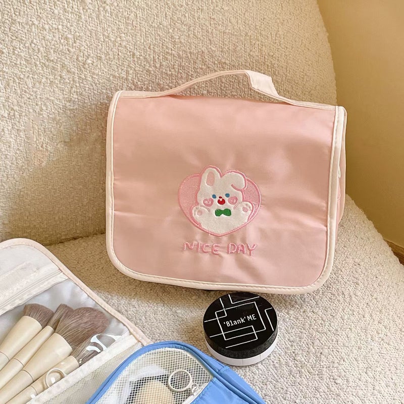 Milk Cafe Puppy Cosmetic Bag High-Value Travel Portable Multi-Functional Cute Embroidery Storage Bag Wash Bag - Image 5