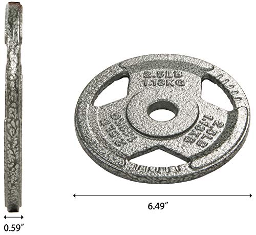 Fitvids Cast Iron Plate Weight Plate for Strength Training and Weightlifting – 1-Inch Center – 2.5LB (Pair) – Standard (1-Inch Center) - Image 2