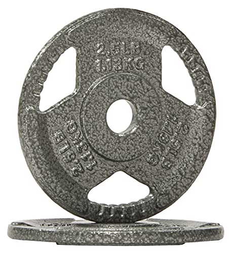 Fitvids Cast Iron Plate Weight Plate for Strength Training and Weightlifting – 1-Inch Center – 2.5LB (Pair) – Standard (1-Inch Center) - Image 1