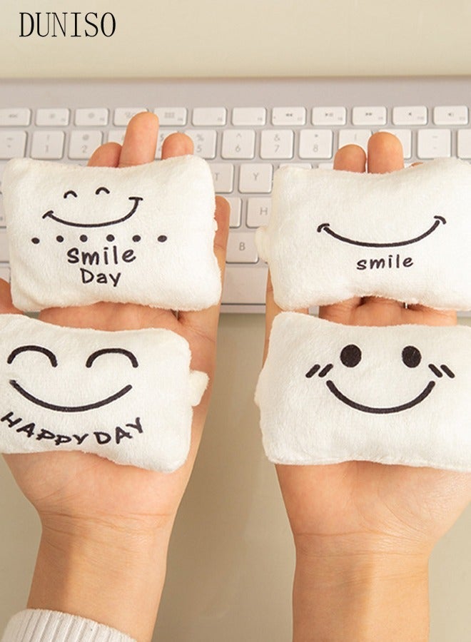 DUNISO 4 Pcs Mouse Pad Wrist Rest, Smiling Face Keyboard Wrist Cushion, Lightweight Computer Wrist Support, Wrist Cushion For Keyboard, Movable Soft Wrist Rest 8.6cm For Office Laptop Gaming (White) - Image 1