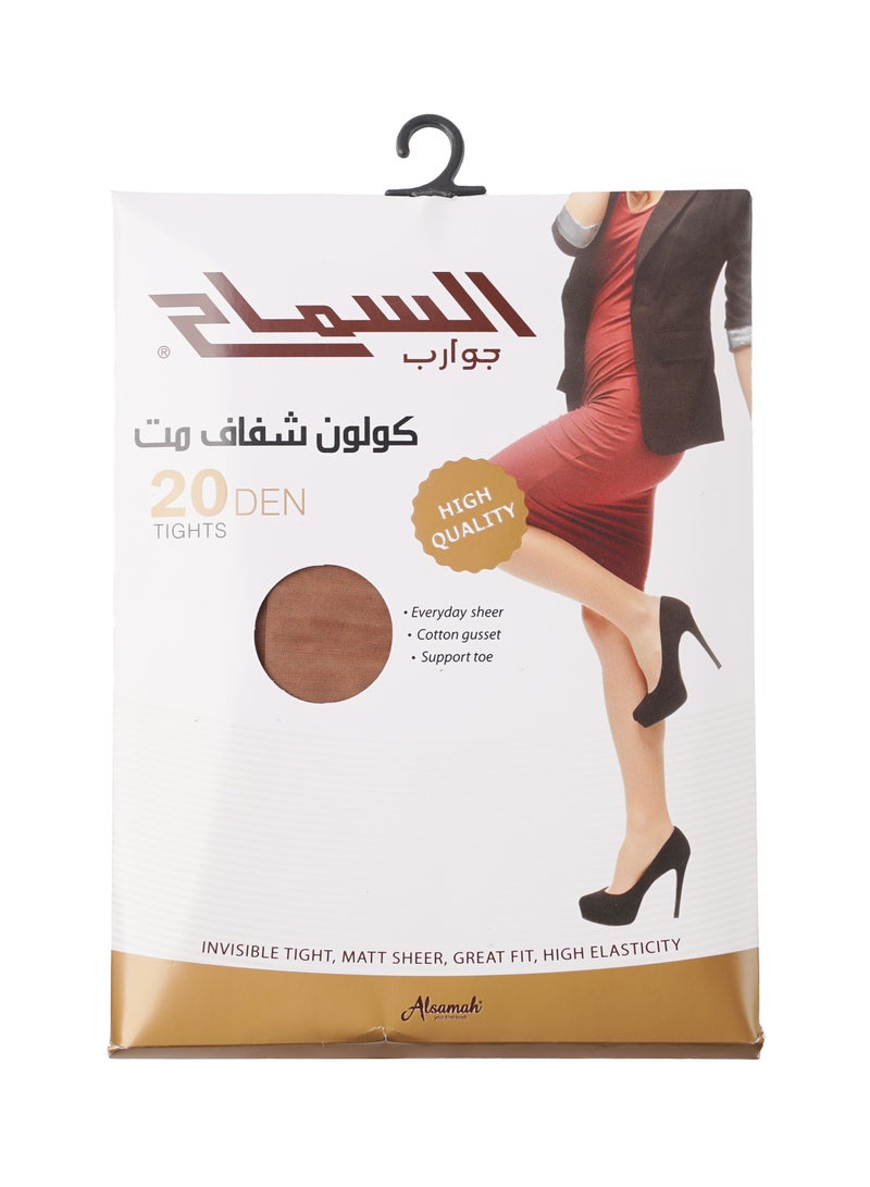Alsamah Women's Classic tights, sheer Matte Pantyhose 20 Den - With Reinforced Toe  - Image 1
