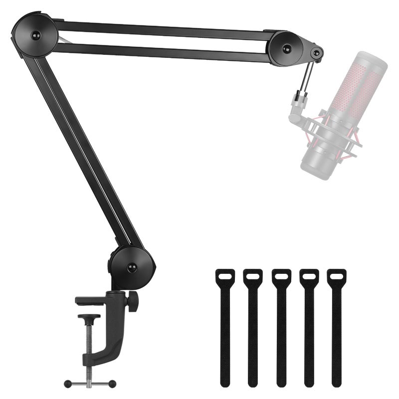 InnoGear Microphone Arm Stand, Heavy Duty Mic Arm Microphone Stand Suspension Scissor Boom Stands with Mic Clip and Cable Ties for Blue Yeti Snowball Hyper X QuadCast SoloCast Fifine Gaming (Medium) - Image 1