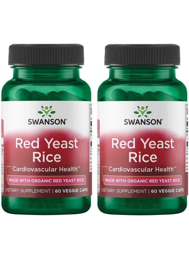 Swanson Made with Organic Traditional Red Yeast Rice 600 Milligrams 60 Veg Capsules (2 Pack)