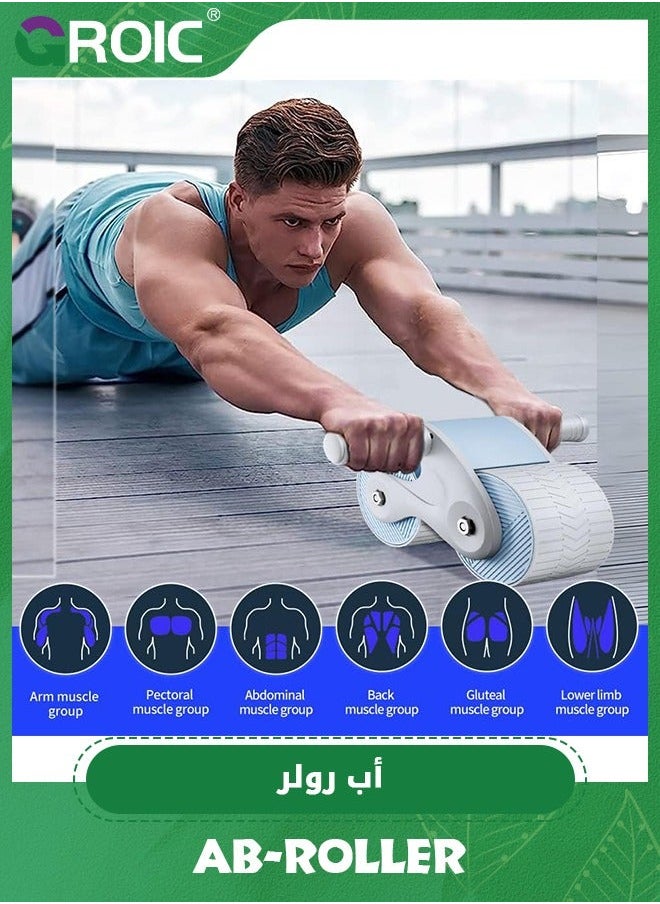 GROIC Ab Roller, Automatic Rebound Abdominal Wheel, Roller Wheel Exercise Equipment with Knee Mat, Domestic Double Round Core Workout Equipment, Abs Fitness for Home Gym  - Image 4