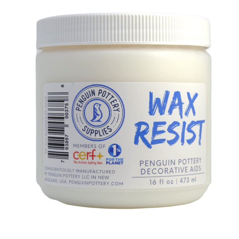 Penguin Pottery Penguin Pottery Ceramic Wax Resist for Pottery Glaze, Clay Glaze, Slip Clay - Use Pottery Wax Resist with Underglazes in Pottery Kiln - Alternative to Latex Resist for Pottery (1 Pint | 473 ml)  - Image 1