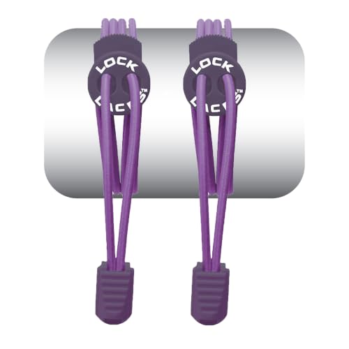 LOCK LACES Elastic No Tie Shoelaces Purple 48Inch - Image 1