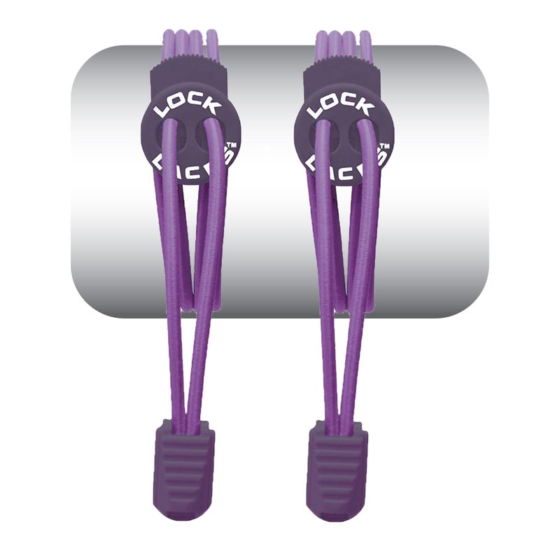LOCK LACES Elastic No Tie Shoelaces Purple 48Inch - Image 3