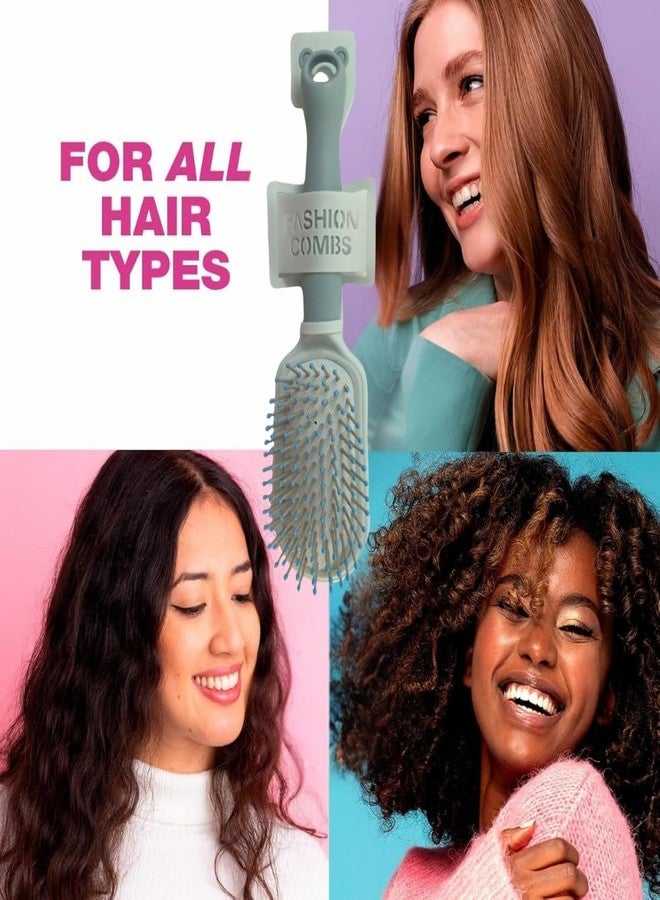 Trifecta Detangling Hair Brush for Curly Thick Hair | Soft Wave-Shaped Bristles for Massage | Anti-Tangle Hairbrush Women Men Teens | Summer Beach Detangler Brush (Pink) - Image 5