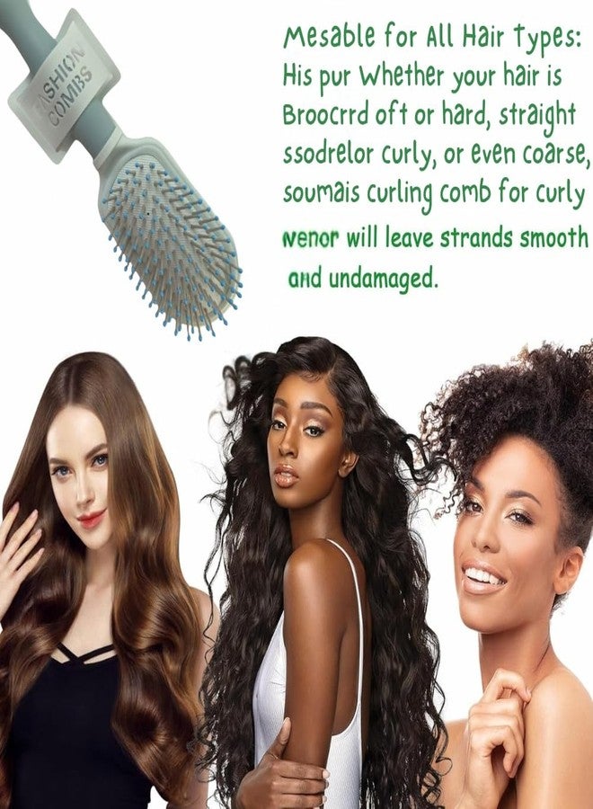 Trifecta Detangling Hair Brush for Curly Thick Hair | Soft Wave-Shaped Bristles for Massage | Anti-Tangle Hairbrush Women Men Teens | Summer Beach Detangler Brush (Pink) - Image 4