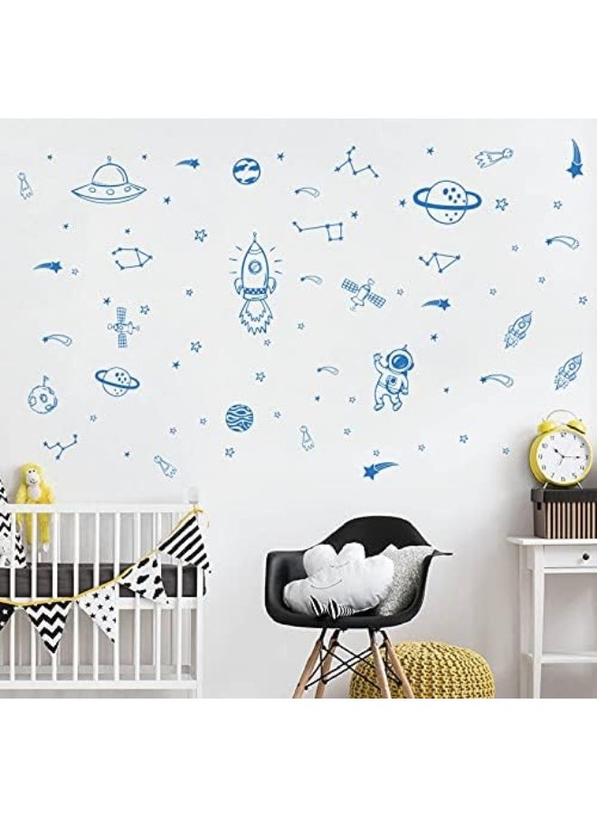 YOYOYU ART HOME DECOR YOYOYU ART HOME DECOR Wall for Boys Room Outer Space Star Rockets Planets Stickers Removable Space Wall Decal for Children Bedroom  - Image 2