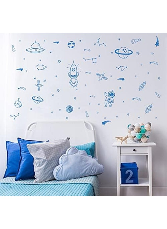 YOYOYU ART HOME DECOR YOYOYU ART HOME DECOR Wall for Boys Room Outer Space Star Rockets Planets Stickers Removable Space Wall Decal for Children Bedroom  - Image 4