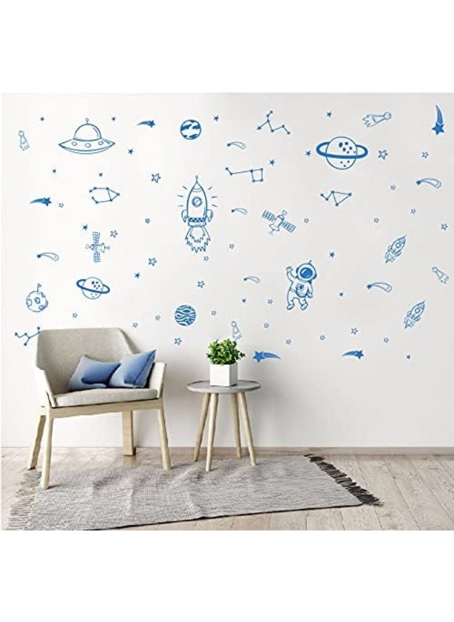 YOYOYU ART HOME DECOR YOYOYU ART HOME DECOR Wall for Boys Room Outer Space Star Rockets Planets Stickers Removable Space Wall Decal for Children Bedroom  - Image 3