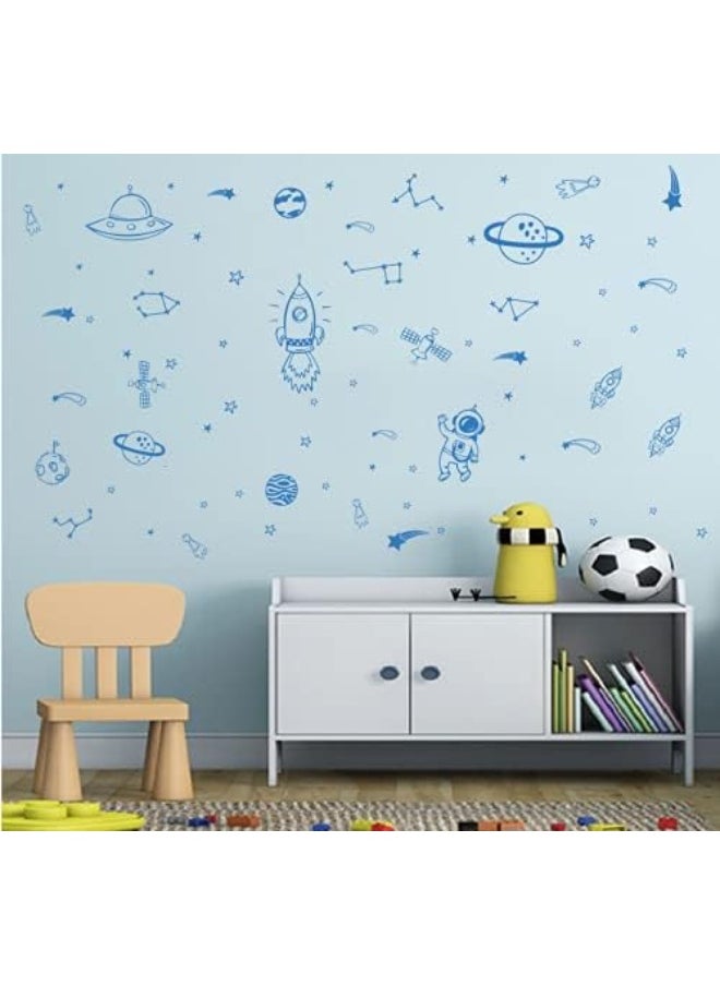 YOYOYU ART HOME DECOR YOYOYU ART HOME DECOR Wall for Boys Room Outer Space Star Rockets Planets Stickers Removable Space Wall Decal for Children Bedroom  - Image 5