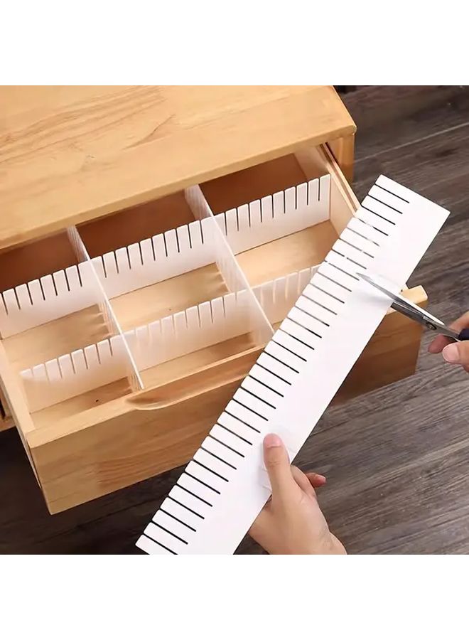 10pcs White Adjustable Drawer Dividers for Socks Underwear Lingerie Storage - Image 3