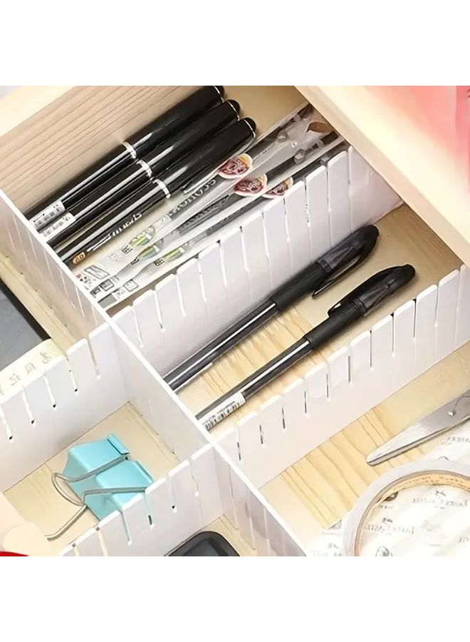 10pcs White Adjustable Drawer Dividers for Socks Underwear Lingerie Storage - Image 4