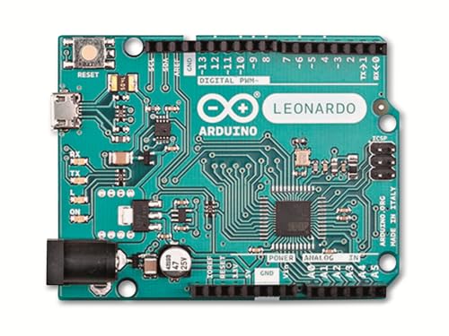Arduino Leonardo with Headers [A000057] - ATmega32U4 Microcontroller, 16MHz, 20 Digital I/O Pins, 7 PWM, USB HID Support, Built-in USB Communication, Compatible with Arduino IDE for Custom Projects - Image 1