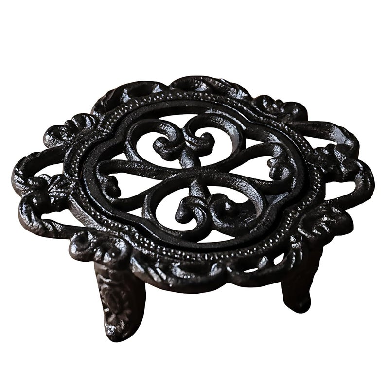 Tealight Warmer Decorative Stove Cast Iron, 5.9 X 4.9 X 2 in Flower Shape Teapot Warmer, Stable Holder 15 X 12.5 X 5 Cm - Image 1
