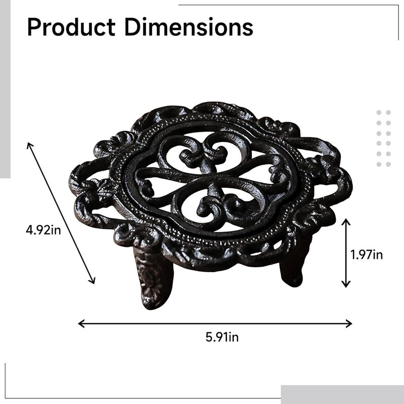 Tealight Warmer Decorative Stove Cast Iron, 5.9 X 4.9 X 2 in Flower Shape Teapot Warmer, Stable Holder 15 X 12.5 X 5 Cm - Image 5