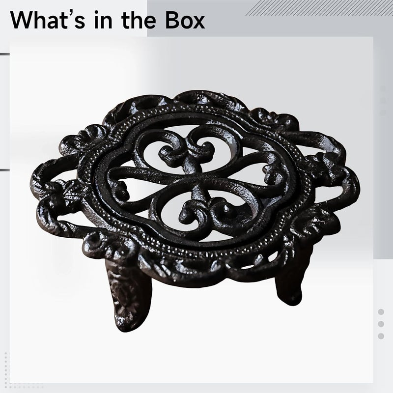 Tealight Warmer Decorative Stove Cast Iron, 5.9 X 4.9 X 2 in Flower Shape Teapot Warmer, Stable Holder 15 X 12.5 X 5 Cm - Image 3