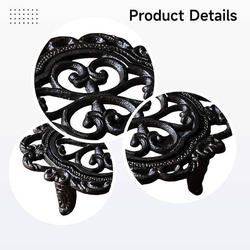 Tealight Warmer Decorative Stove Cast Iron, 5.9 X 4.9 X 2 in Flower Shape Teapot Warmer, Stable Holder 15 X 12.5 X 5 Cm - Image 2
