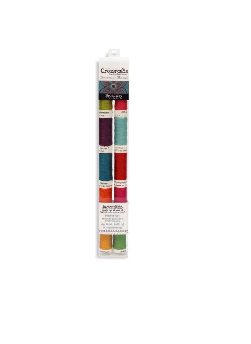 Crossroads Sulky Cotton Petites 12 Weight 10/Pkg Broadway Collection  - Image 2