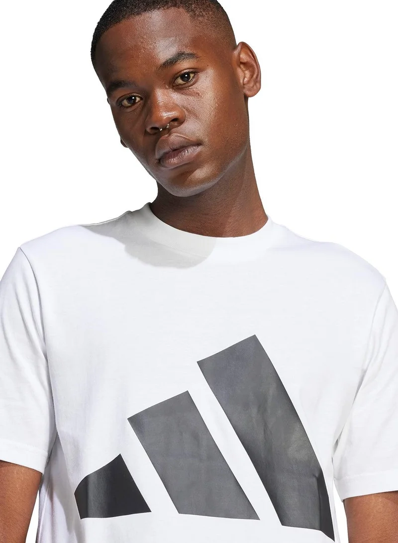 Adidas WHITE/BLACK Essentials Big Logo Single Jersey Tee for Men | Best Price UAE