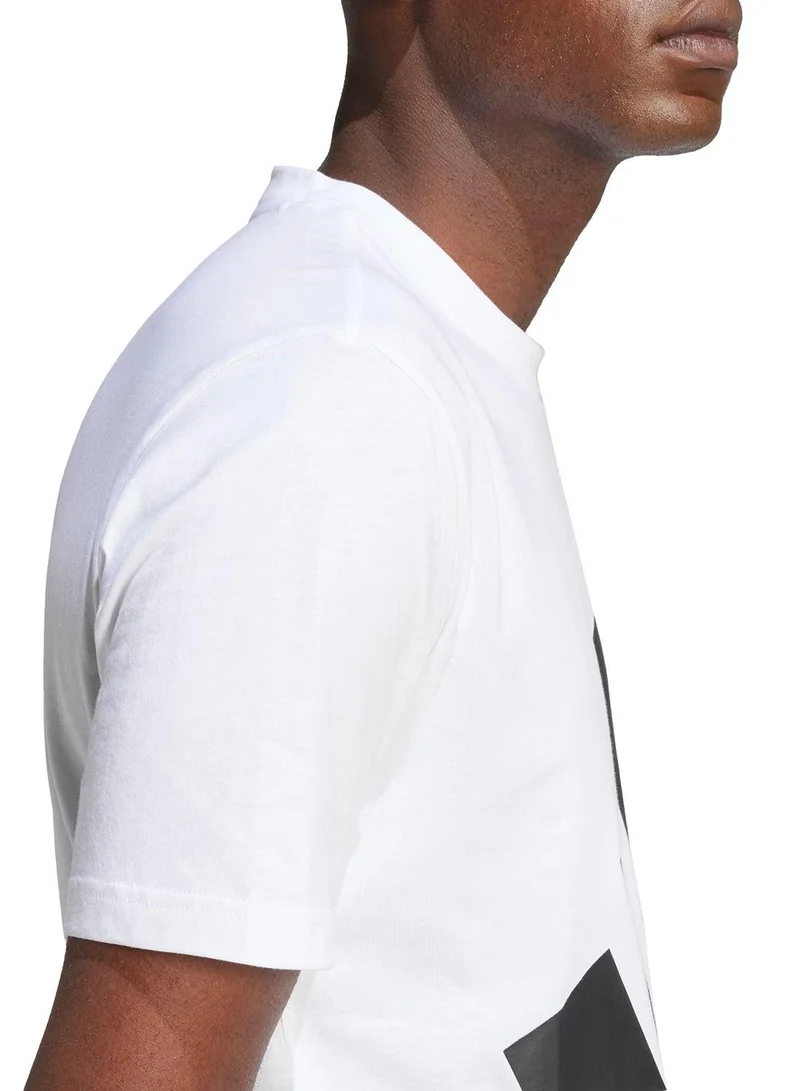 Adidas WHITE/BLACK Essentials Big Logo Single Jersey Tee for Men | Best Price UAE