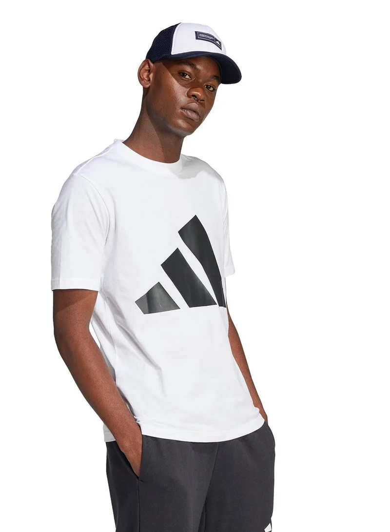 Adidas WHITE/BLACK Essentials Big Logo Single Jersey Tee for Men | Best Price UAE