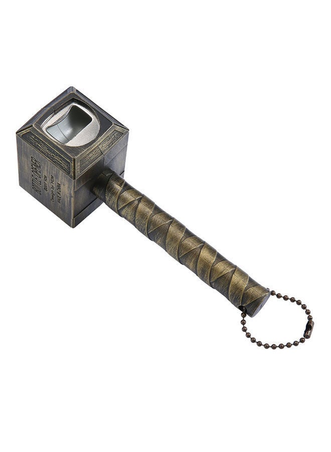 NIBEMINENT Thor Hammer Shaped Bottel Opener Gold/Silver 0.135kg  - Image 1